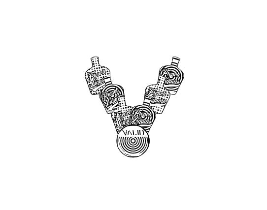 French Liquors White and Black Sticker #40