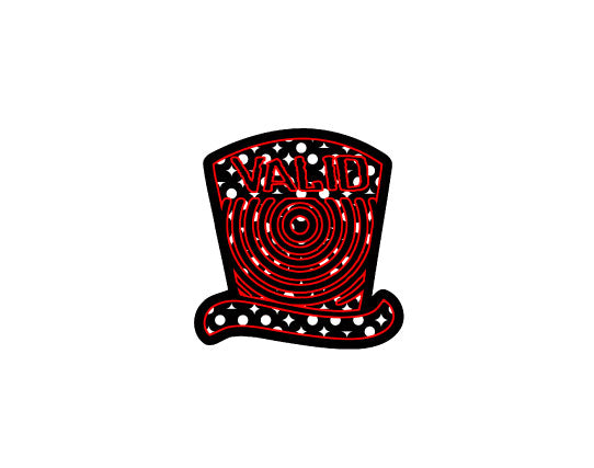 Fruntz Hat Black, Red and White Sticker #63