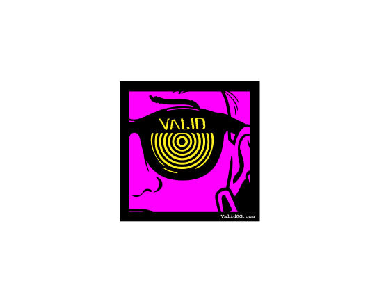 Valid Square Pink, Yellow and Black Sticker #39