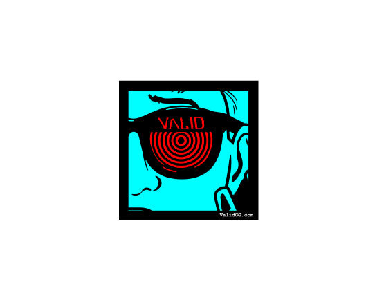 Valid Square Teal, Pink and Black Sticker #60