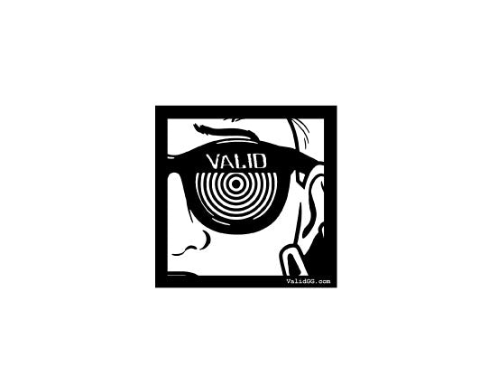 Valid Square White and Black Sticker #62