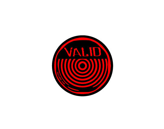 Valid Circle Red and Black Sticker #48