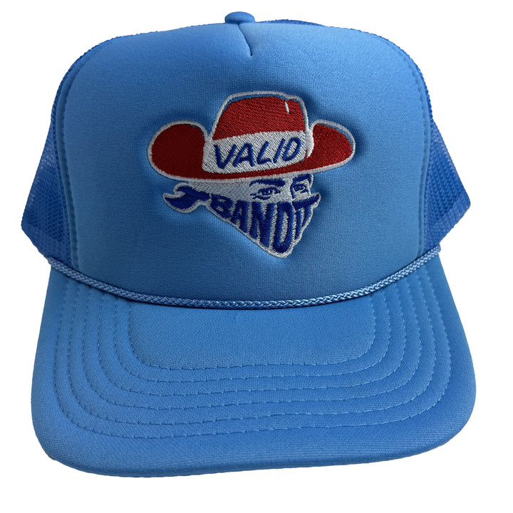 Bandit Light Blue Trucker Hat W/ Red and Royal Stitch